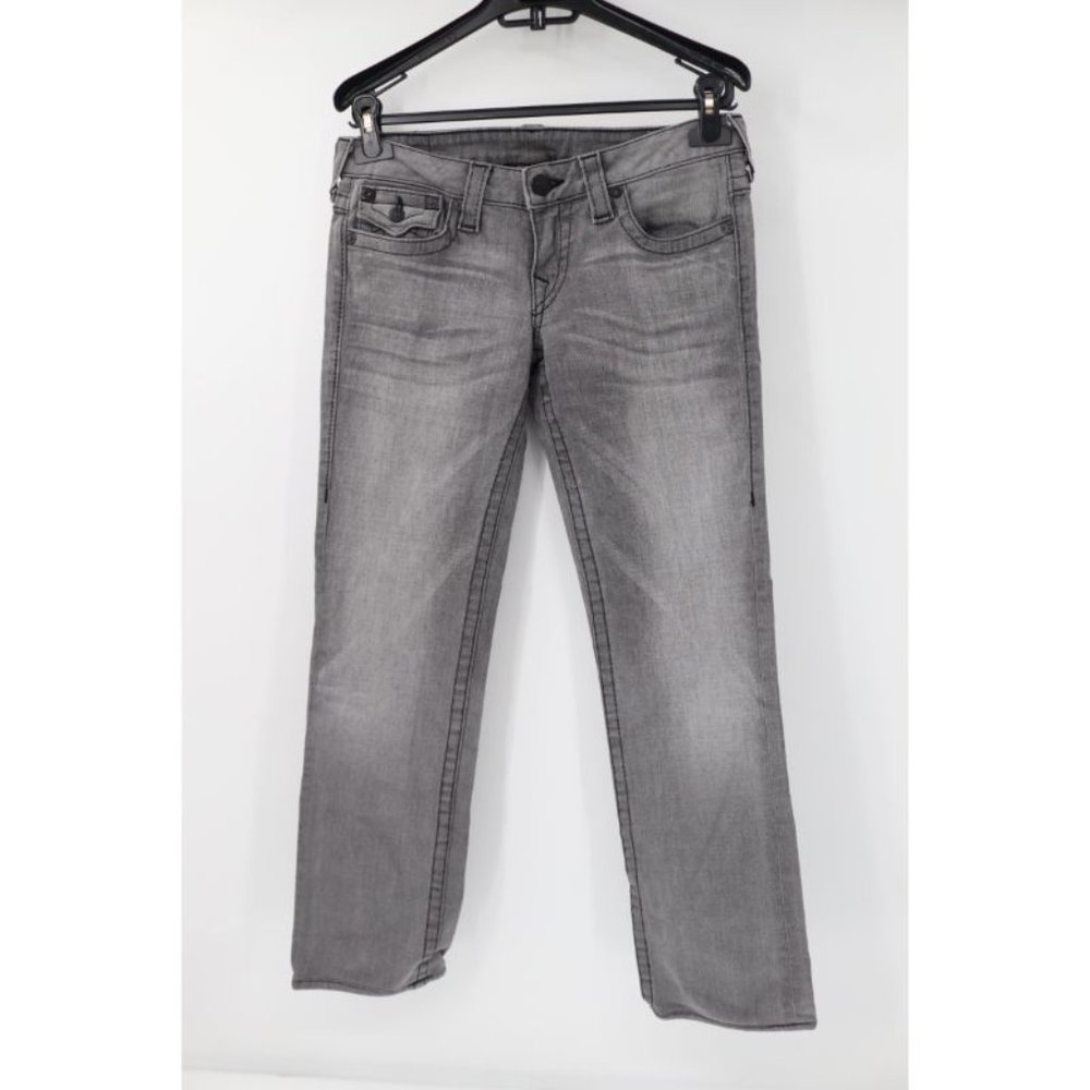 True religion jeans Womens 29 Billy FLap pockets straight leg gray cotton blend